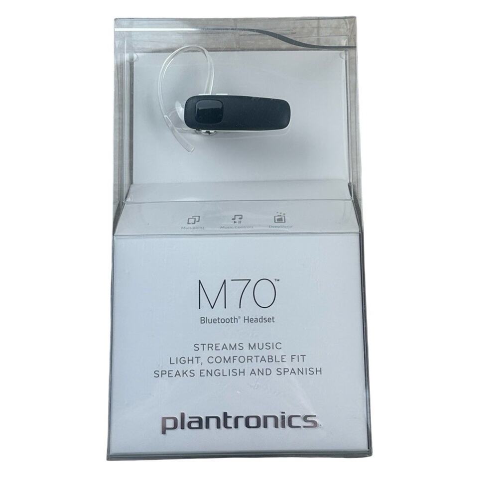 Plantronics M70 Wireless Headset Bluetooth HD Voice Smartphone Black Sealed